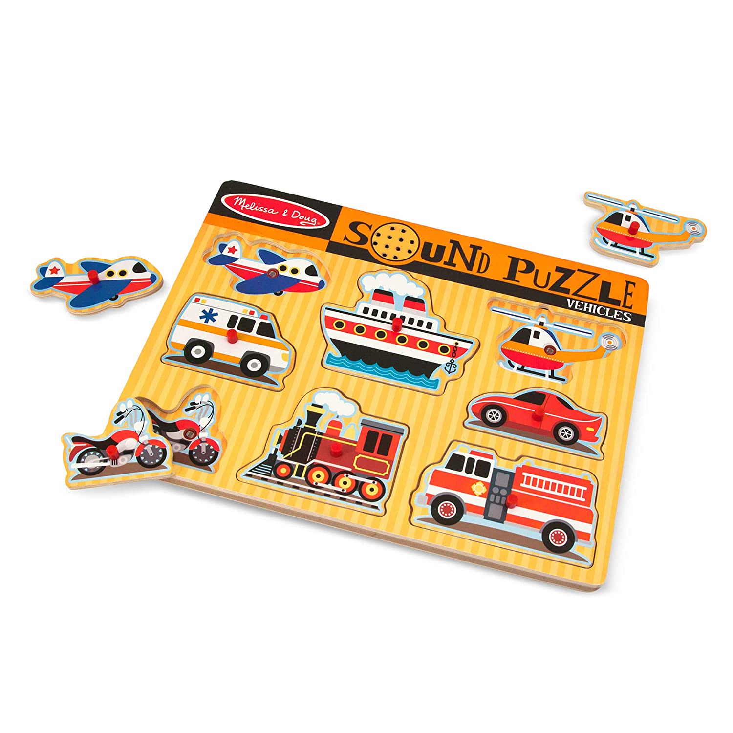 Soundpuzzle aus Holz - Fahrzeuge (8Teile) inkl. Batterie